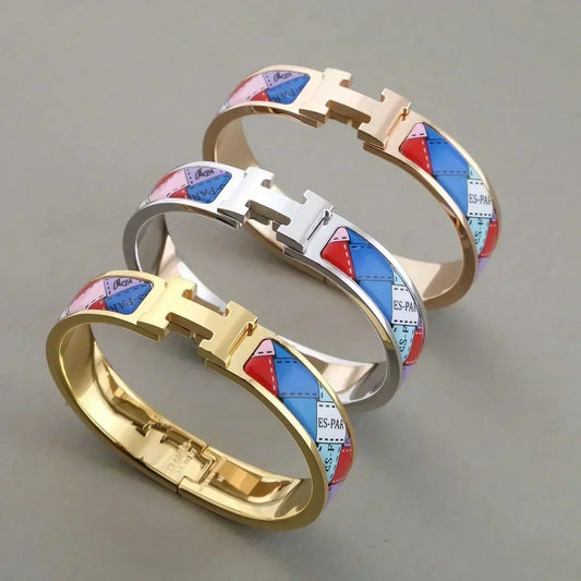[Love Lucky]H BRACELET DOTTED BORDER 12MM