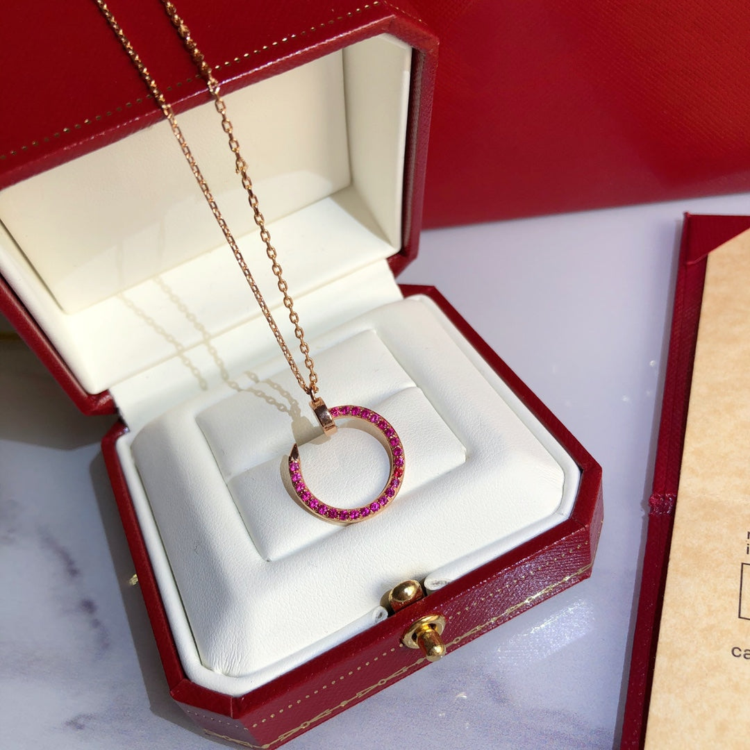 [Love Lucky]JUSTE NECKLACE RED FULL DIAMONDS