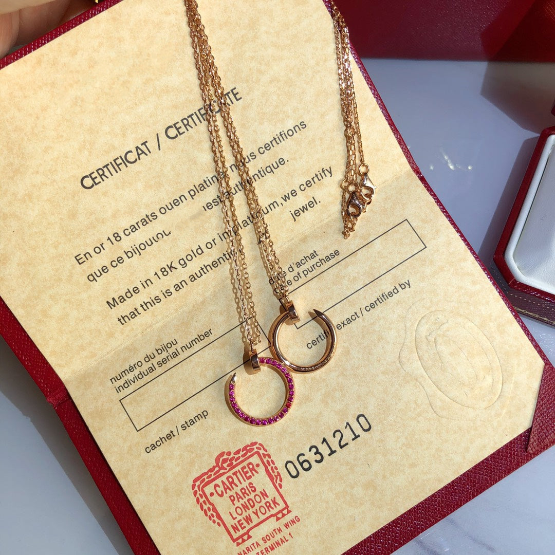 [Love Lucky]JUSTE NECKLACE RED FULL DIAMONDS