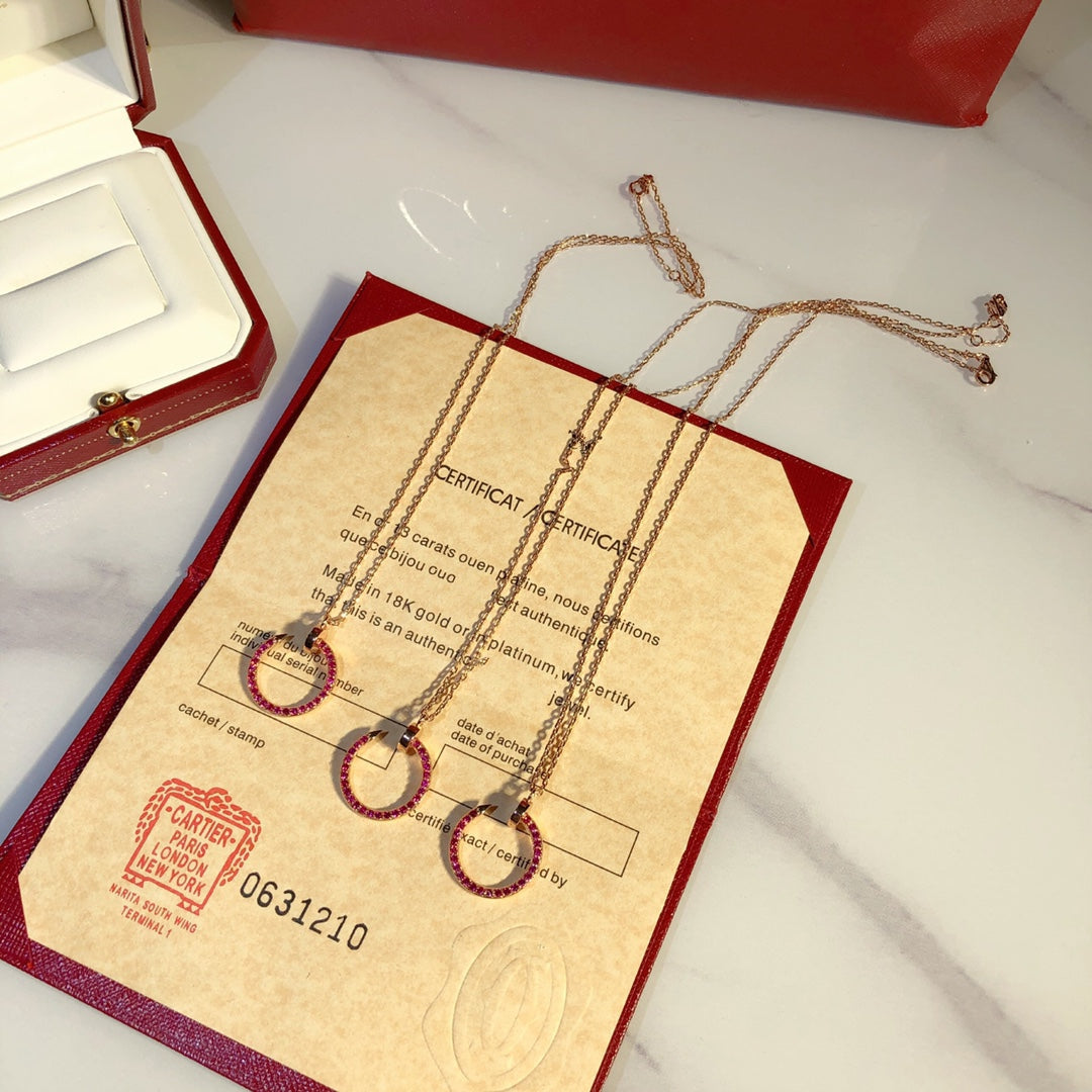 [Love Lucky]JUSTE NECKLACE RED FULL DIAMONDS