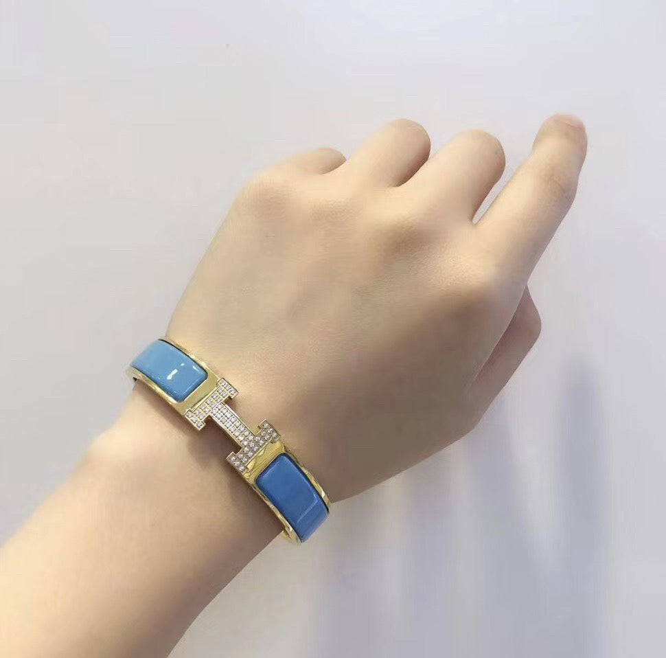 [Love Lucky]H BRACCIALE CLOUD BLUE IN ORO E DIAMANTI