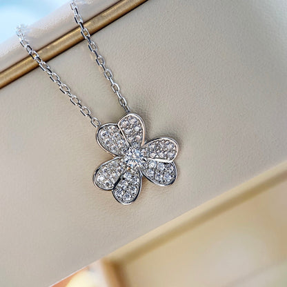 [Love Lucky]COLLANA CLOVER DIAMANTE ARGENTO