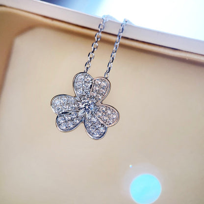 [Love Lucky]COLLANA CLOVER DIAMANTE ARGENTO