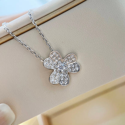 [Love Lucky]COLLANA CLOVER DIAMANTE ARGENTO