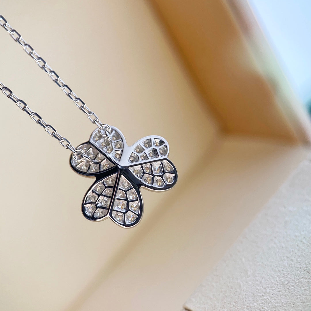 [Love Lucky]COLLANA CLOVER DIAMANTE ARGENTO