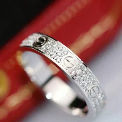 [Love Lucky]LOVE RING 4.0MM DIAMOND PAVED