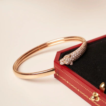 [Love Lucky]PANTHERE HALF DIAMOND OPEN BRACELET