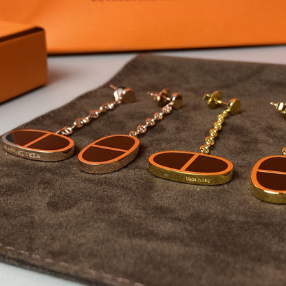 [Love Lucky]CHAINE VERSO BLACK CERAMIC EARRINGS