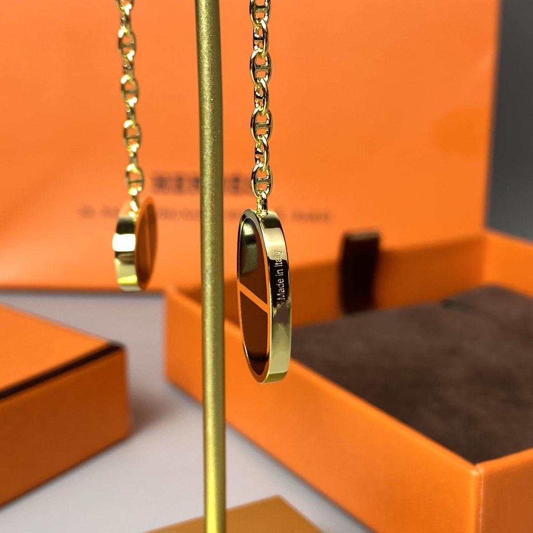 [Love Lucky]CHAINE VERSO BLACK CERAMIC EARRINGS