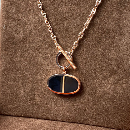 [Love Lucky]CHAINE VERSO BLACK CERAMIC NECKLACE