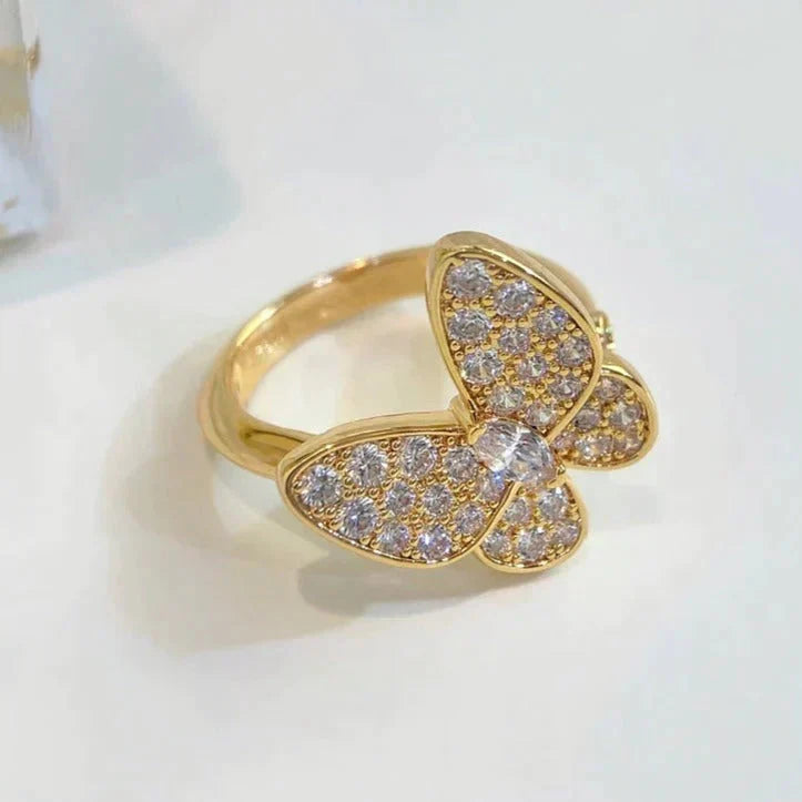 [Amore Fortunato]ANELLO A FARFALLA CON DIAMANTI