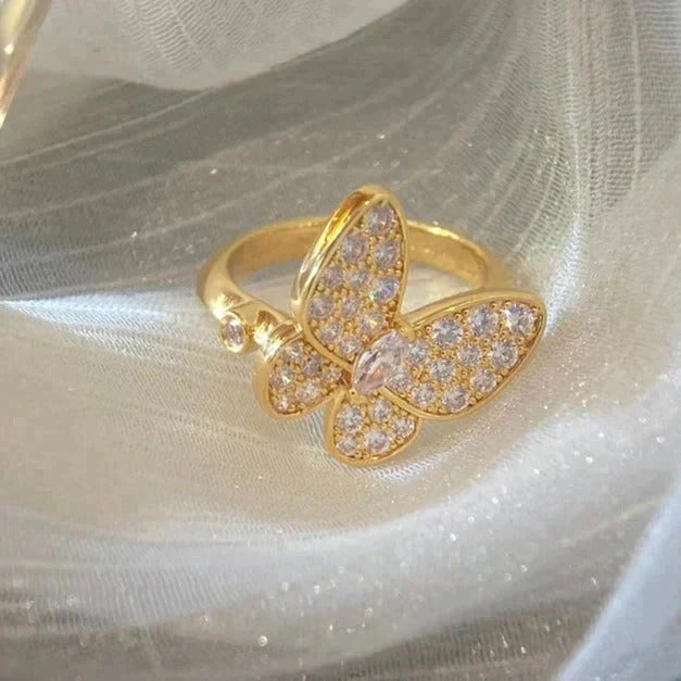 [Amore Fortunato]ANELLO A FARFALLA CON DIAMANTI