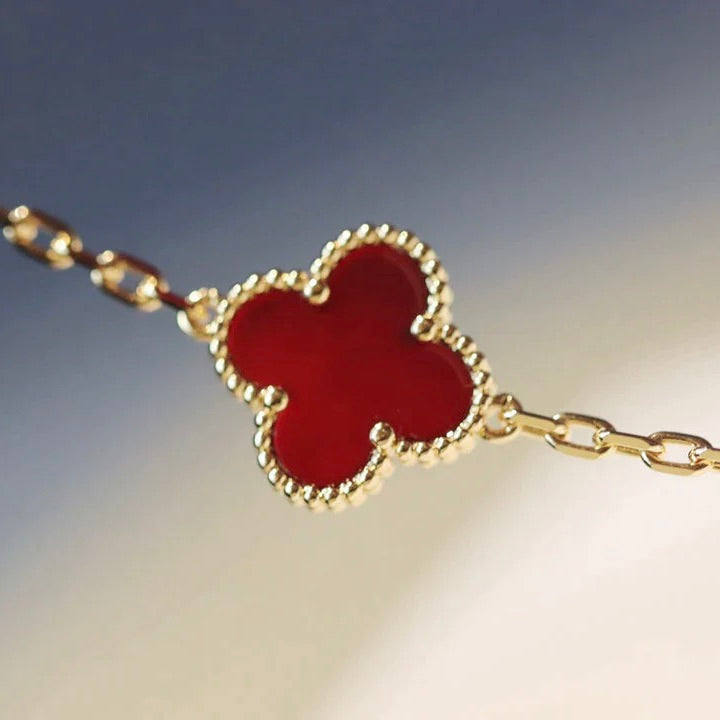 [Love Lucky]CLOVER 20 MOTIFS CARNELIAN NECKLACE