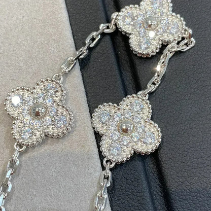 [Love Lucky] CLOVER 5 MOTIF FULL DIAMOND BRACELET COLLECTION