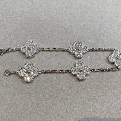 [Love Lucky] CLOVER 5 MOTIF FULL DIAMOND BRACELET COLLECTION