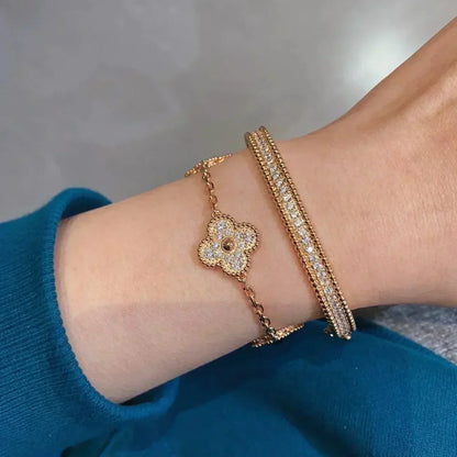 [Love Lucky] CLOVER 5 MOTIF FULL DIAMOND BRACELET COLLECTION