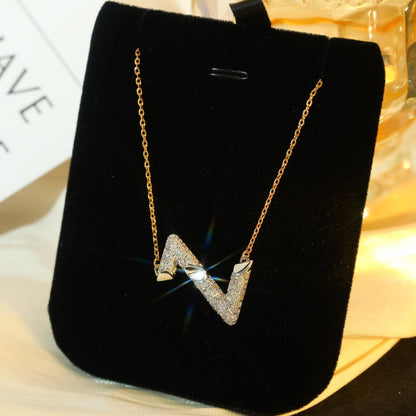 [Love Lucky]COLLAR CON DIJE DE DIAMANTE VOLT SILVER