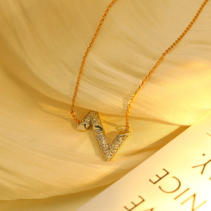 [Love Lucky]COLLAR CON DIJE DE DIAMANTE VOLT SILVER