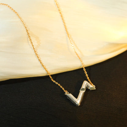 [Love Lucky]COLLAR CON DIJE DE DIAMANTE VOLT SILVER