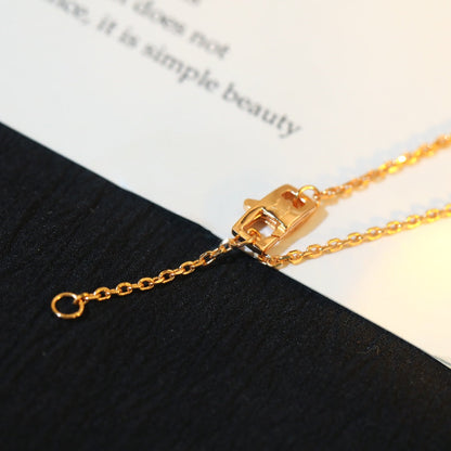 [Love Lucky] COLLAR DE ORO ROSA CON DIAMANTE DE ESTRELLA Y SOL