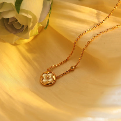 [Love Lucky] CIONDOLO SOLE IN ORO ROSA CON 1 DIAMANTE