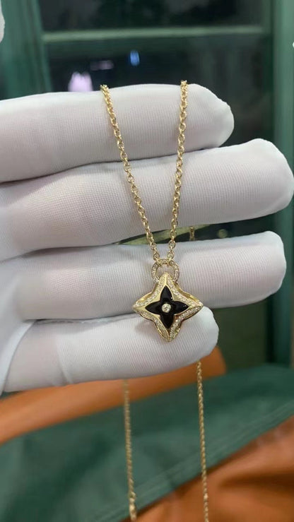 [Love Lucky]COLLIER ÉTOILE PENDENTIF OR ROSE DIAMANT
