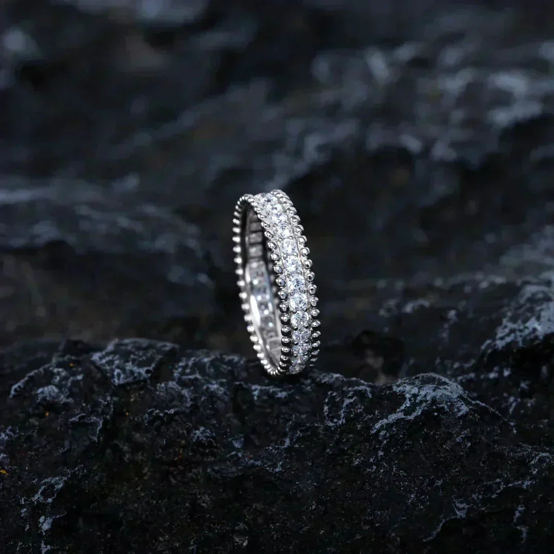 [Love Lucky]BAGUE PERLEE DIAMANT ARGENT