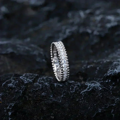 [Love Lucky]BAGUE PERLEE DIAMANT ARGENT