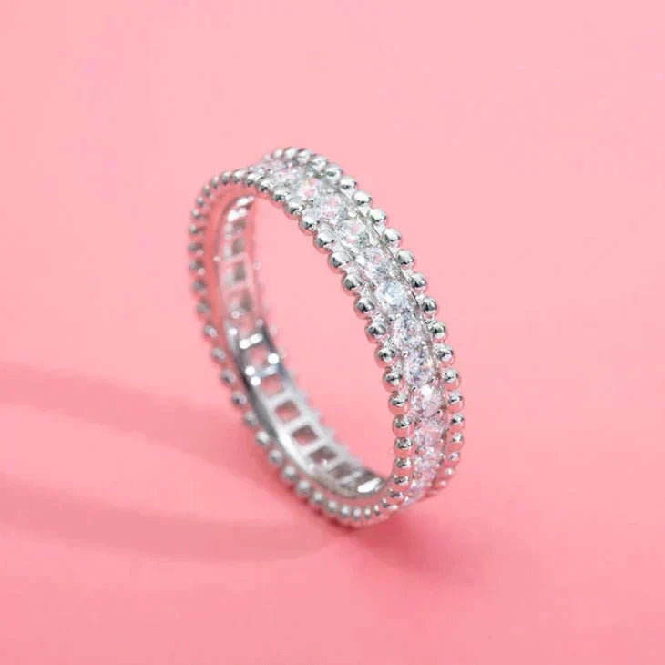 [Love Lucky]BAGUE PERLEE DIAMANT ARGENT