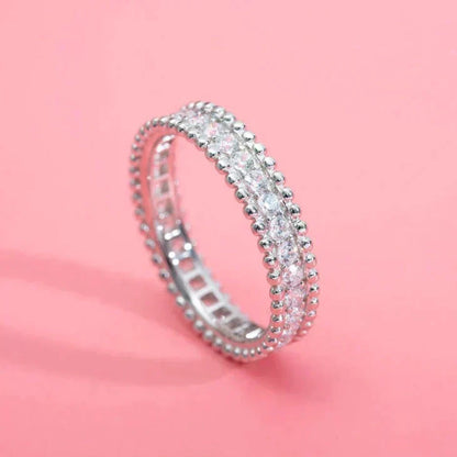 [Love Lucky]BAGUE PERLEE DIAMANT ARGENT