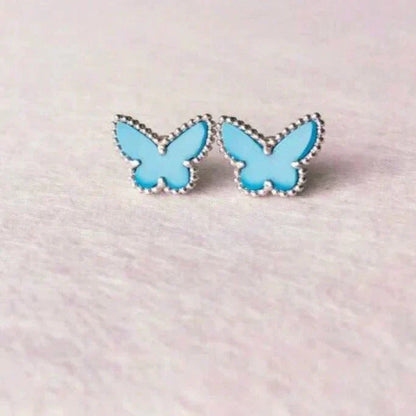 [Love Lucky]BUTTERFLY TURQUOISE EARRINGS SILVER