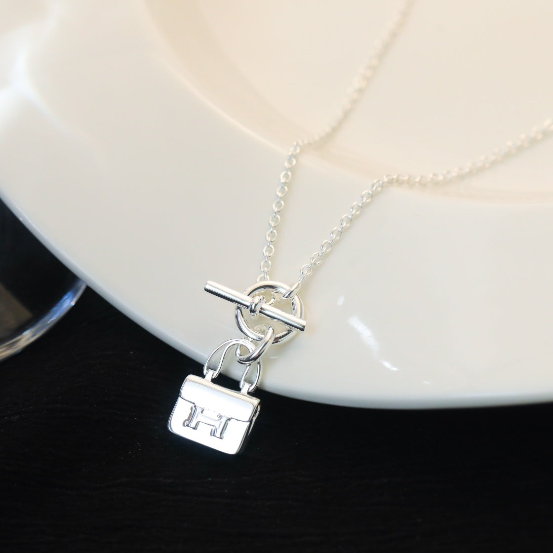[Love Lucky]POP H PEDANT SILVER NECKLACE