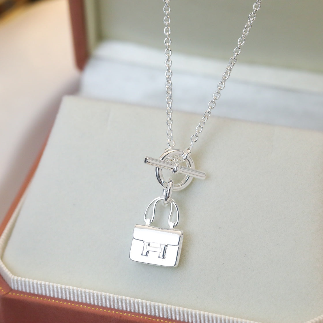 [Love Lucky] POP ​​H ANHÄNGER SILBER HALSKETTE