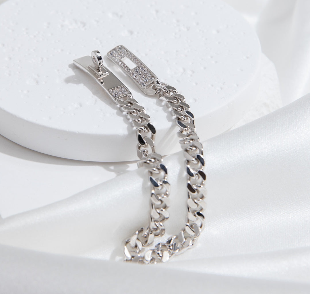 [Love Lucky]KELLY CHAIN SILVER DIAMOND BRACELET