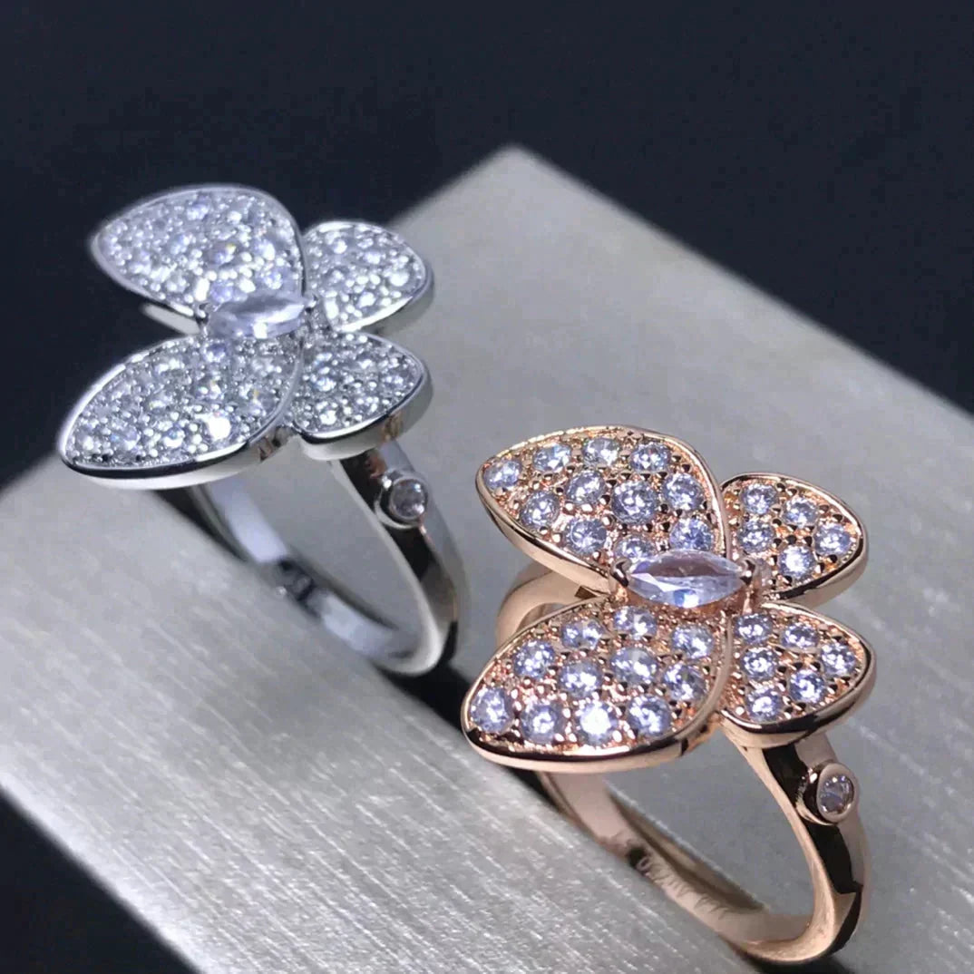 [Love Lucky] ANELLO FARFALLA IN ORO ROSA E DIAMANTI