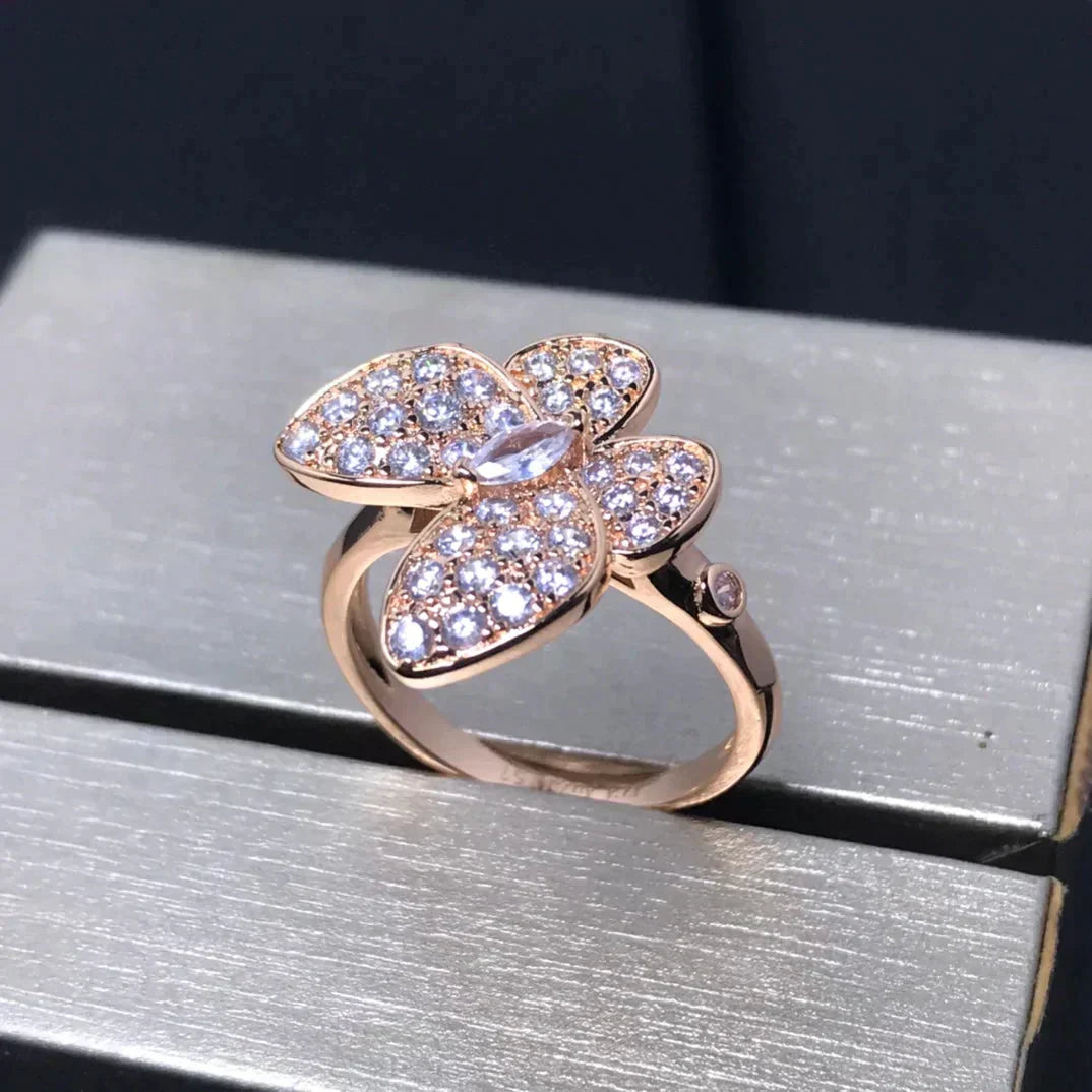 [Love Lucky] ANELLO FARFALLA IN ORO ROSA E DIAMANTI
