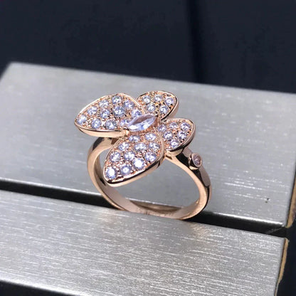 [Love Lucky] ANELLO FARFALLA IN ORO ROSA E DIAMANTI