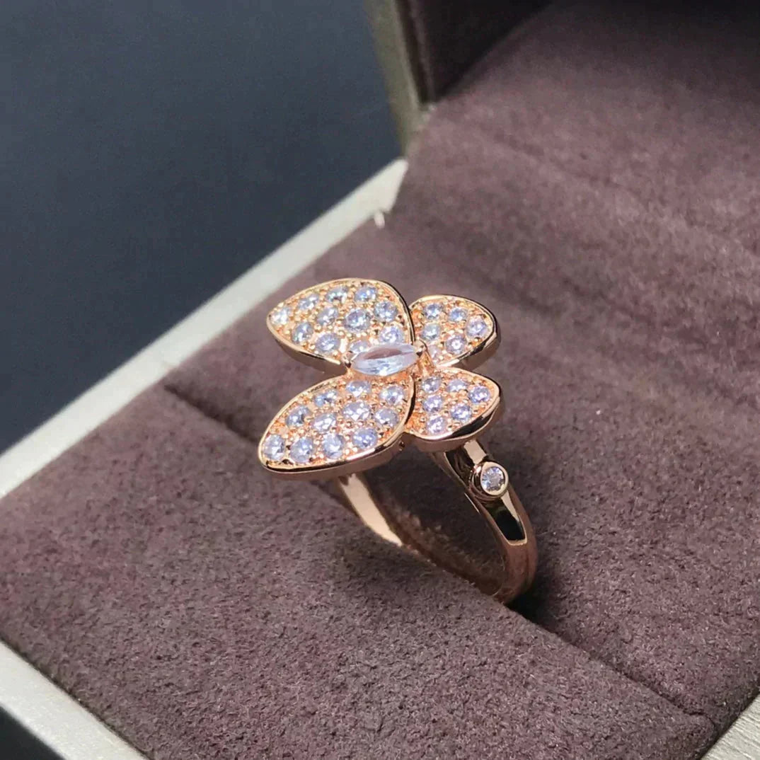 [Love Lucky] ANELLO FARFALLA IN ORO ROSA E DIAMANTI