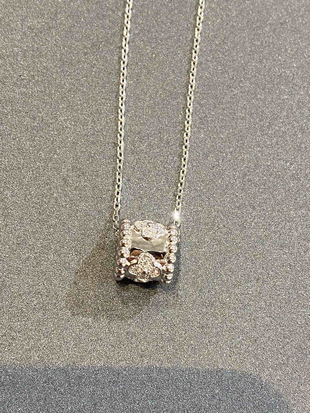 [Love Lucky] COLLIER PENDENTIF PERLÉE ARGENT DIAMANTS