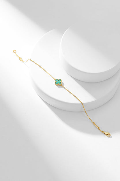 [Love Lucky]CLOVER ARMBAND MALACHIT 1 MOTIV
