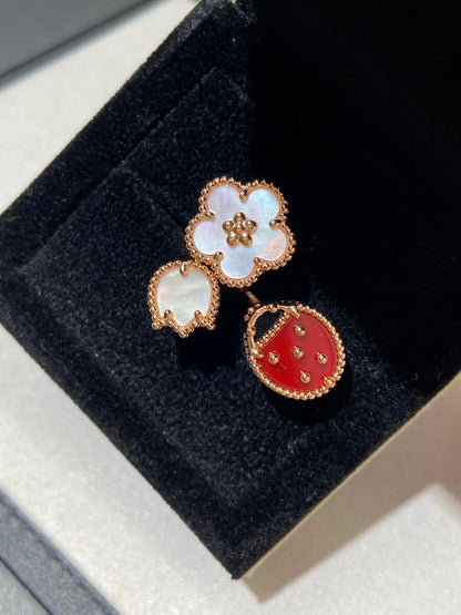 [Love Lucky]ANELLO LUCKY 3 MOTIVI IN ORO ROSA