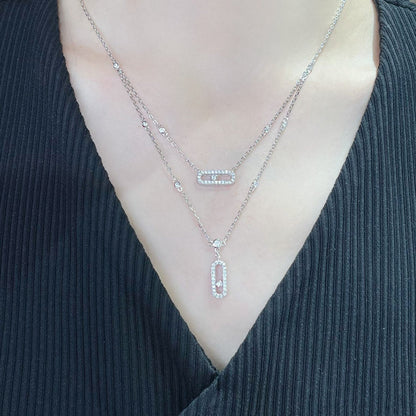 [Love Lucky]MOVE 2 ROW DIAMOND NECKLACE