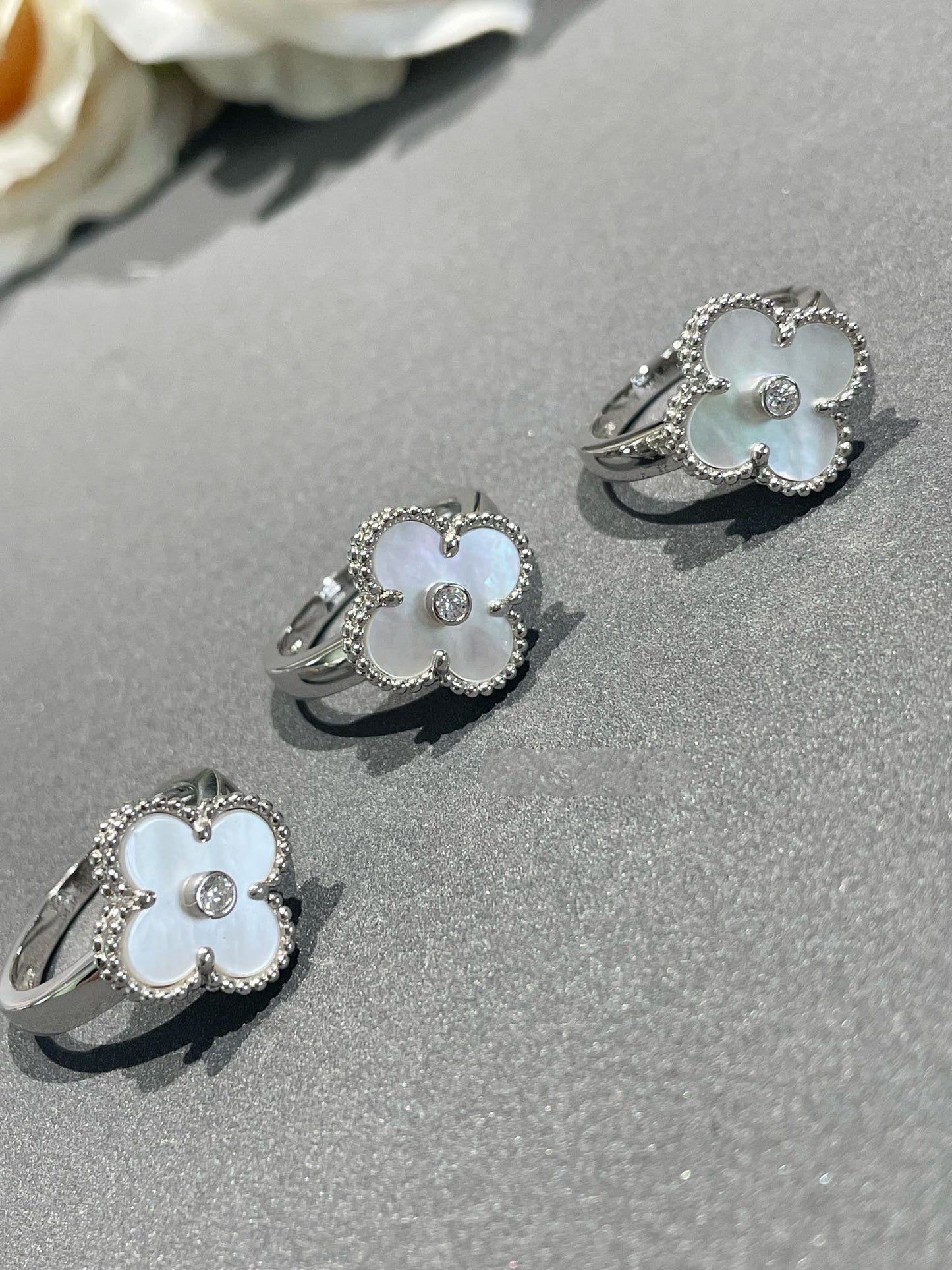 [Love Lucky] CLOVER SILBER MOP DIAMANTRING