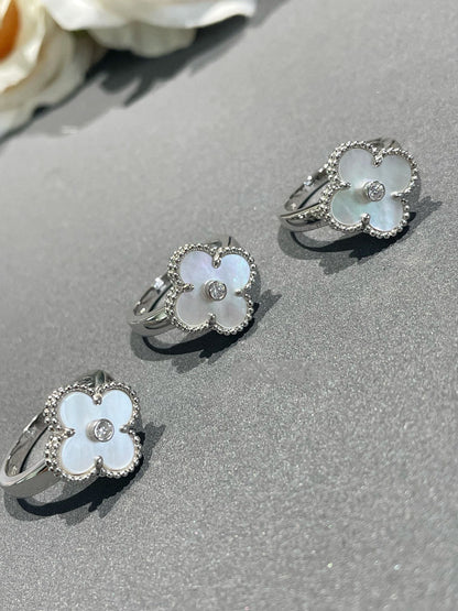 [Love Lucky] CLOVER SILBER MOP DIAMANTRING
