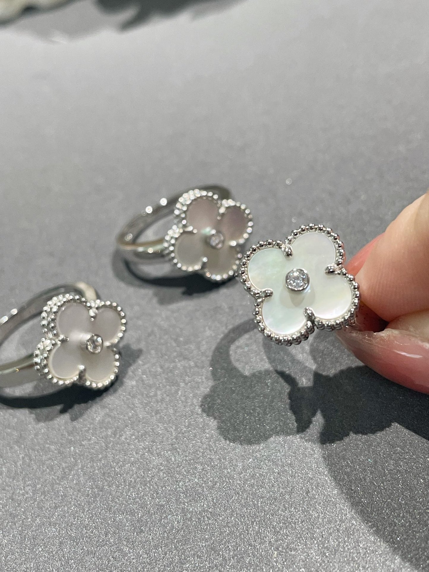 [Love Lucky] CLOVER SILBER MOP DIAMANTRING