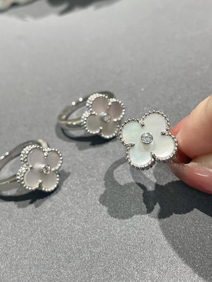 [Love Lucky] CLOVER SILBER MOP DIAMANTRING