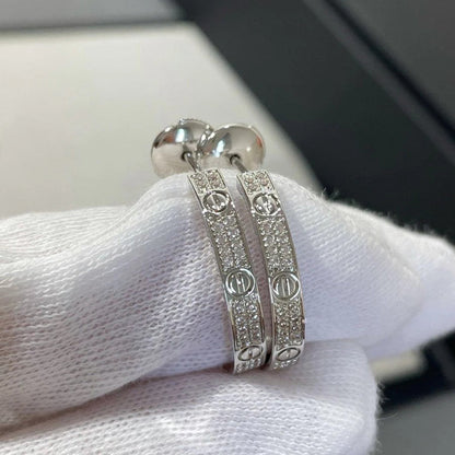 [Love Lucky]LOVE EARRINGS 3.6MM DIAMOND PAVED