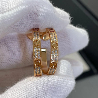 [Love Lucky]LOVE EARRINGS 3.6MM DIAMOND PAVED
