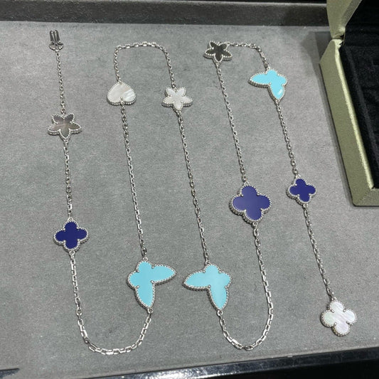 [Love Lucky]LUCKY CLOVER SILVER 11 MOTIF NECKLACE