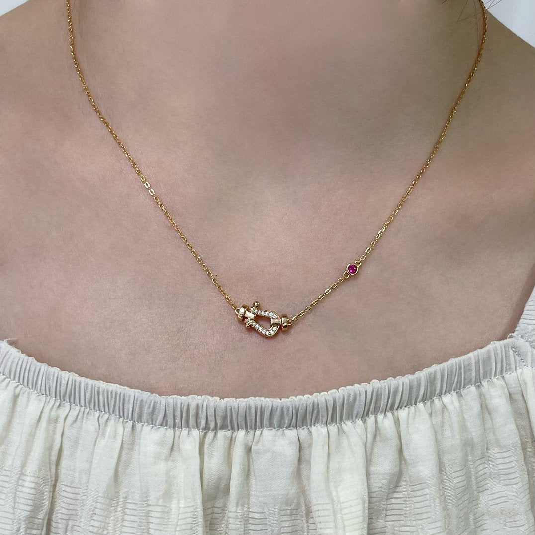 [Love Lucky]COLLIER FORCE 10 DIAMANT OR ROSE